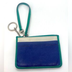 Coach ‘ Park ‘ Colourblock Leather ID Skinny Cars Pouch w Keychain & Strap